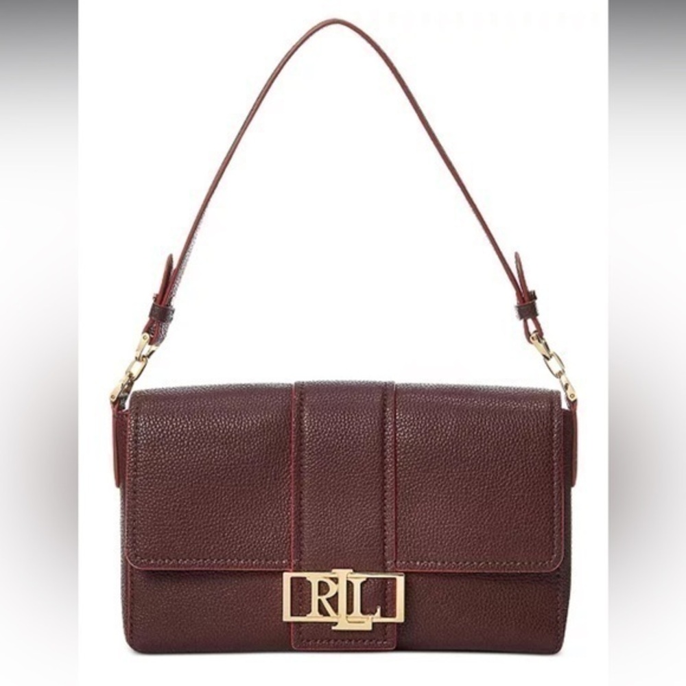 NWOT Lauren Ralph Lauren ◀️ Burgundy 
Leather Spencer Shoulder Bag